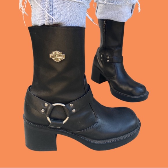 🚫SOLD🚫 Harley Davidson Harness Platform Boots 🏍 - Picture 3 of 4